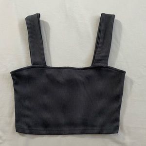 H&M Grey Square Neck Crop Top